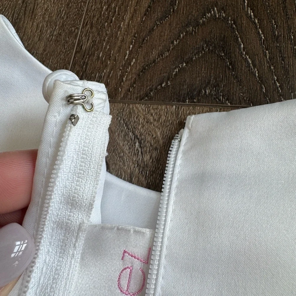 David’s Bridal Flower Girl Dress. St. Tropez brand, girls size 5.  White. - Picture 11 of 13